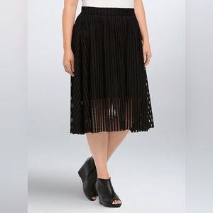 Torrid Mesh Stripe A-Line Midi Skirt